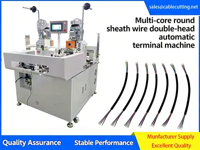 Machine à sertir les bornes à double tête entièrement automatique pour câbles gainés multiconducteurs JW-17T