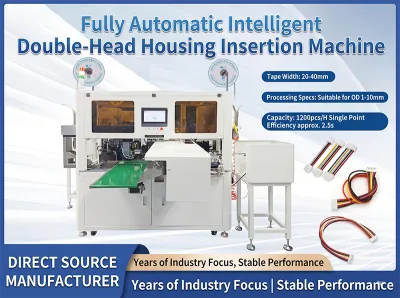 Machine entièrement automatique de sertissage, d'étamage et d'insertion de boîtier à double tête JW-DHHI