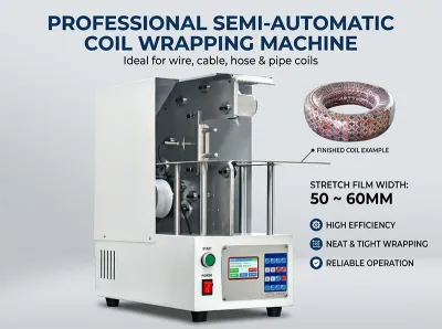 Machine d'emballage semi-automatique pour câbles WPM-120X