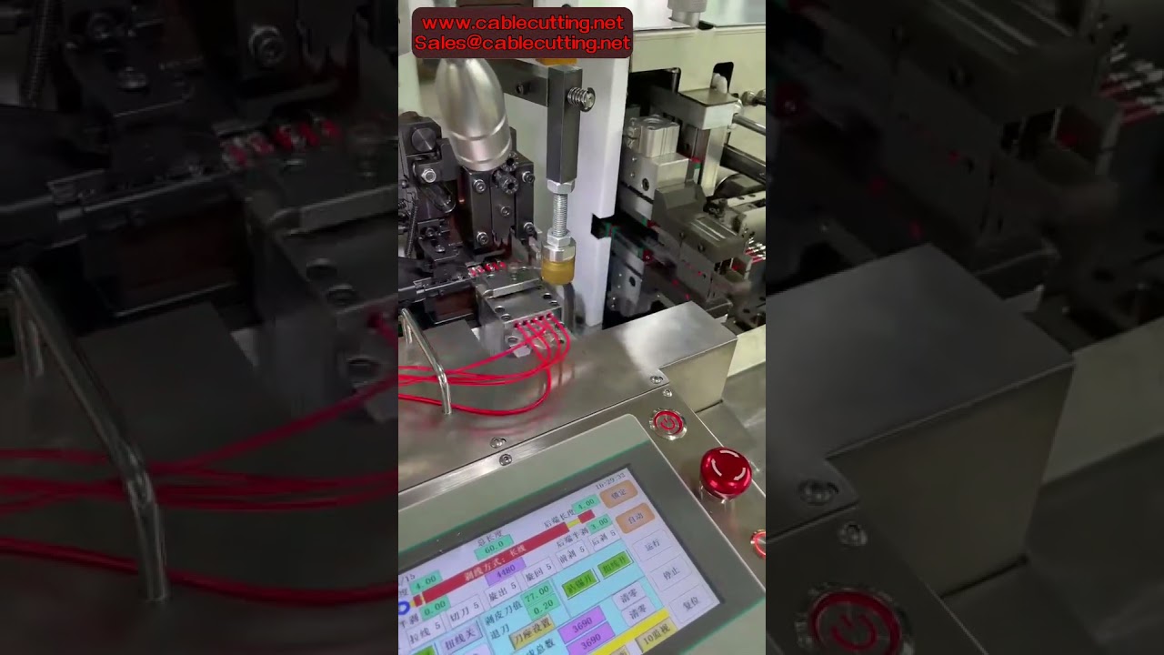 Machine 5-en-1 : coupe, dénudage, sertissage, torsion et étamage des fils - Automatisation industrielle