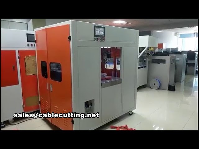 Machine automatique de coupe de câble, dénudage et enroulage avec ligature
