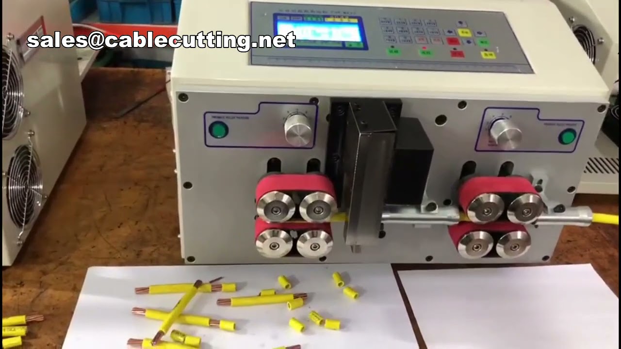 Dénudeuse et coupe-fil électrique automatique avec manchon - Machine redresseuse pour câbles grande capacité