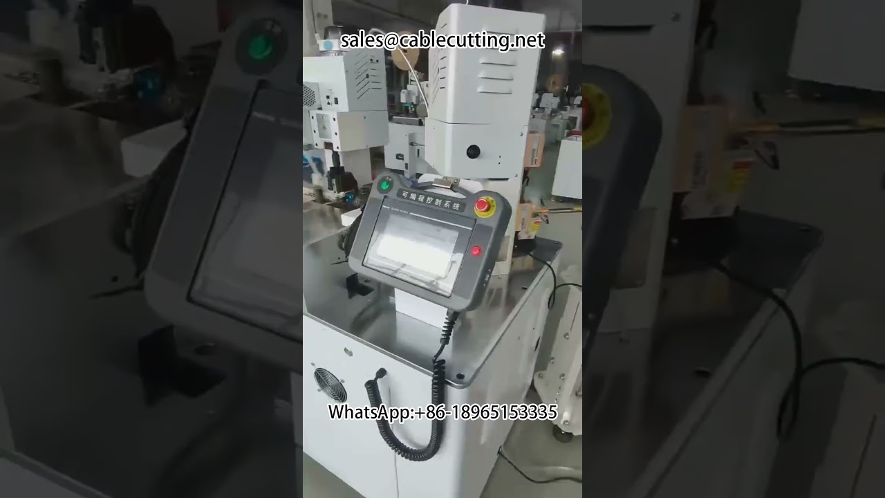 Machine automatique de sertissage à double tête pour bornes à grain libre #machine à dénuder #machine à sertir